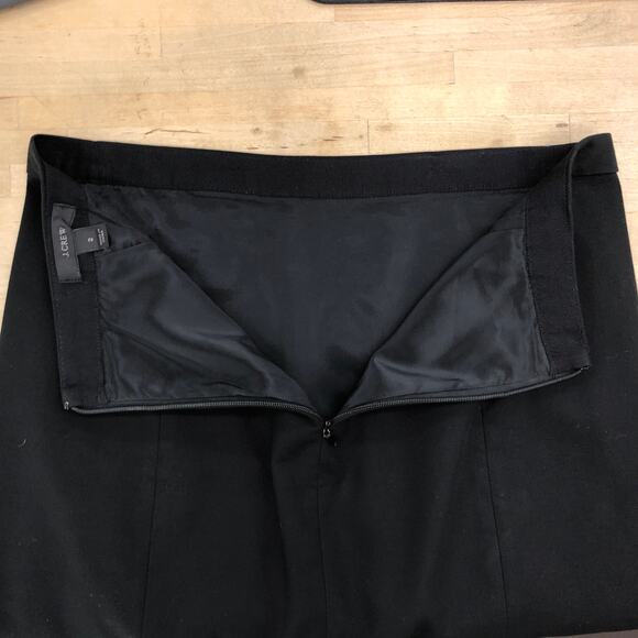 J Crew Womens Size 2 Skirt Pencil Straight Zip Rear Slit Career Black - Picture 14 of 15